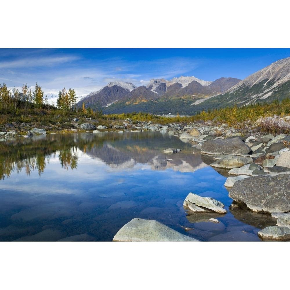 Bonanza Ridge And Its Reflection On A Waterhole By The Toe Of Kennicott Glacier Wrangell St Elias National Park and Pres Image 2