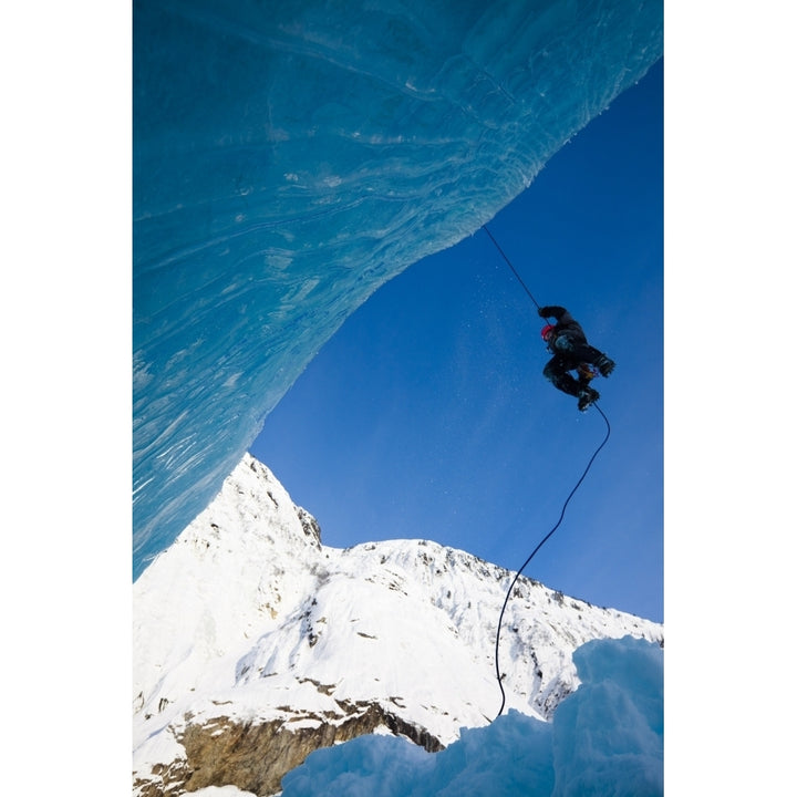 Ice Climber Rappels Down Shakes Glacier Stikine-Leconte Wilderness Tongass National Forest Southeast Alaska Poster Pr Image 1