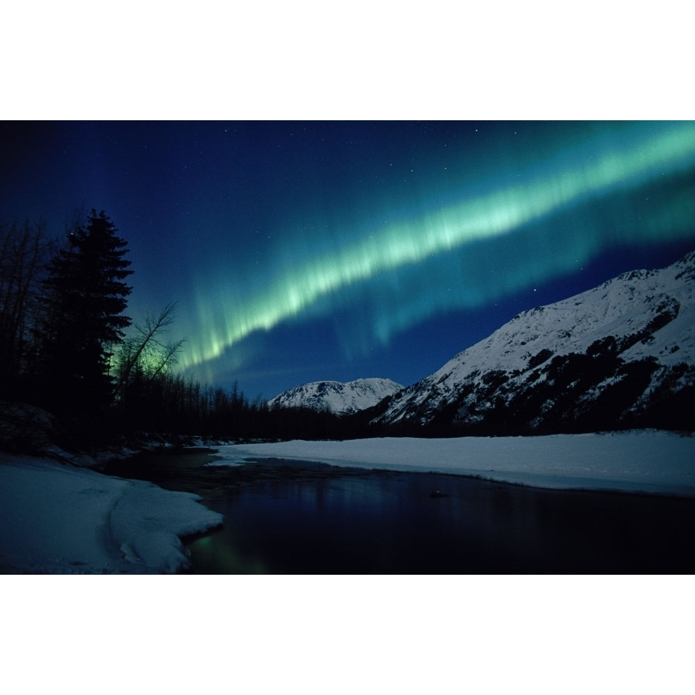 Northern Lights Over Portage River Valley Sc Alaska Poster Print Image 2