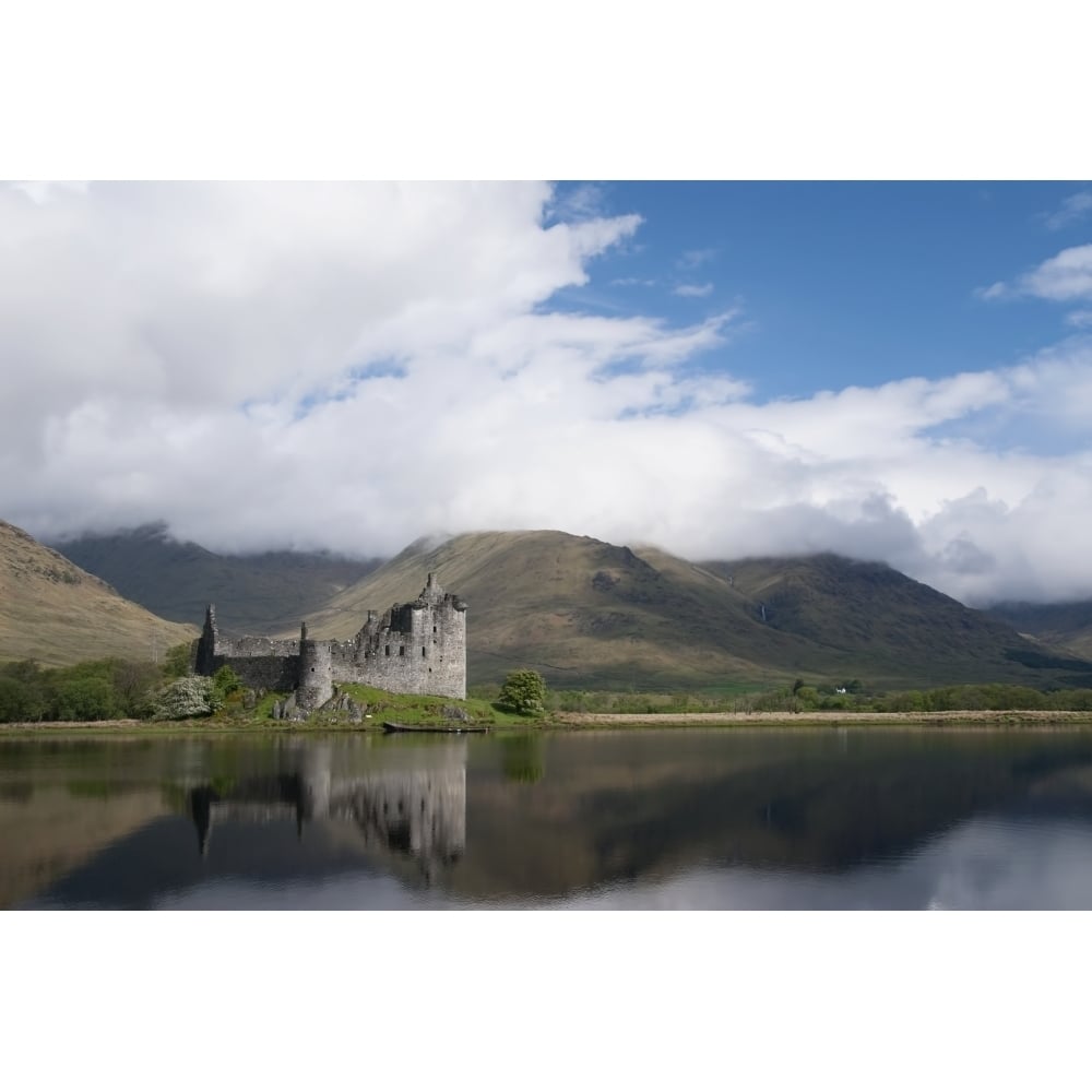 United Kingdom Scotland Kilcurn Castle on a peninsula at the end of Loch Awe Castle reflecting in water. Image 1