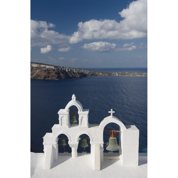 Greece Santorini Oia Architectural detail of Greek Orthodox Chrurch bell Image 1