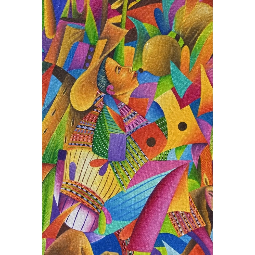 Guatemala Lake Atitlan Panajachel colorful painting for sale Poster Print Image 2