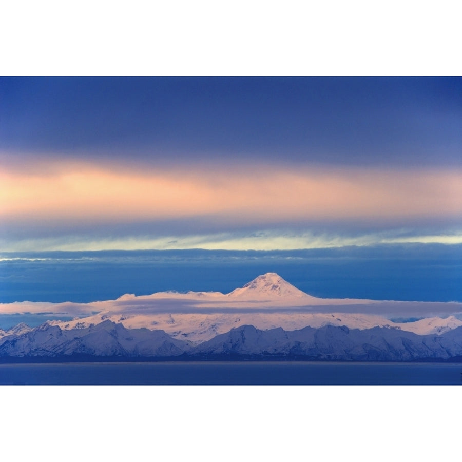 Iliamna Volcano Seen Across Cook Inlet From The Kenai Peninsula In Southcentral Alaska During Winter Print Image 1