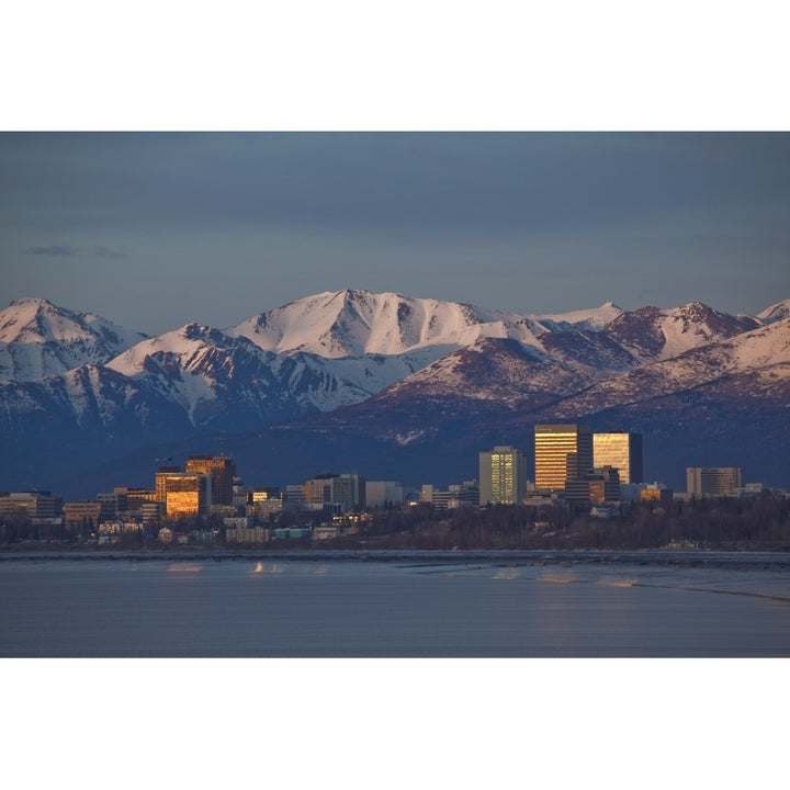 Downtown Anchorage Skyline Spring Southcentral Alaska Poster Print Image 1