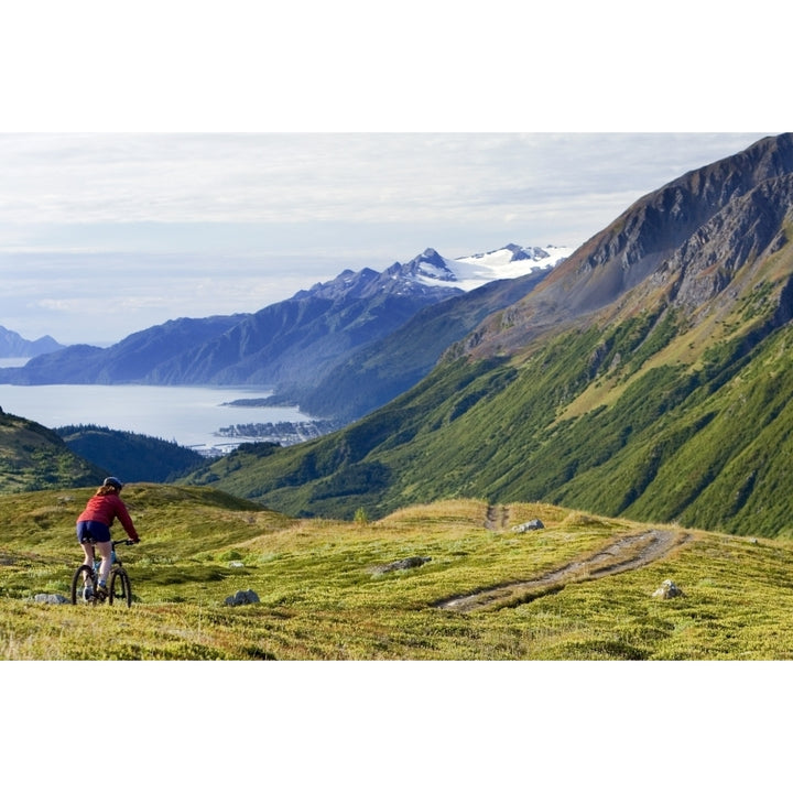 Mountain Biking The Lost Lake Trail With The Town Of Seward And Resurrection Bay In The Distance Seward Alaska Chugach N Image 1