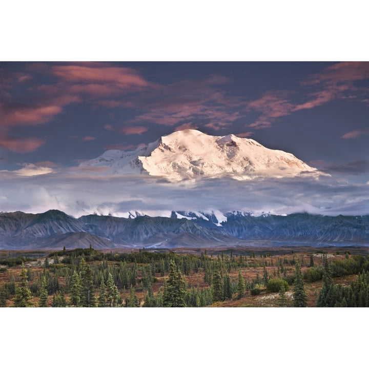 North Face Of Denali At Sunset As Seen From The Wonder Lake Campground In Denali National Park Alaska Print Image 2