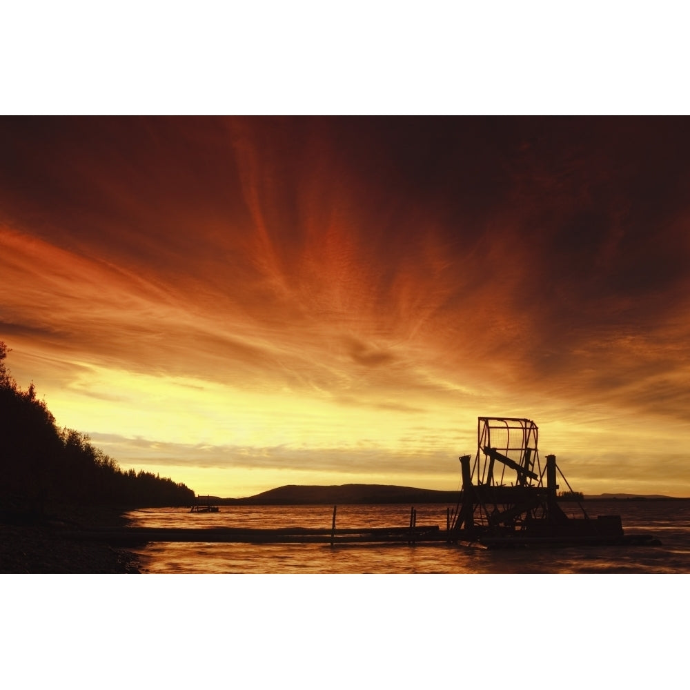 A Fish Wheel Spins During An Early Morning Sunrise On The Tanana River Near The Village Of Tanana Alaska Interior Alas 1 Image 1