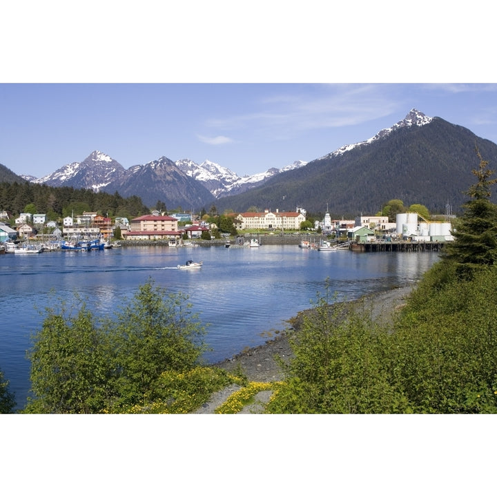 View Of Sitka With Sitka Channel In The Foreground Alaska Southeast Summer Poster Print Image 1