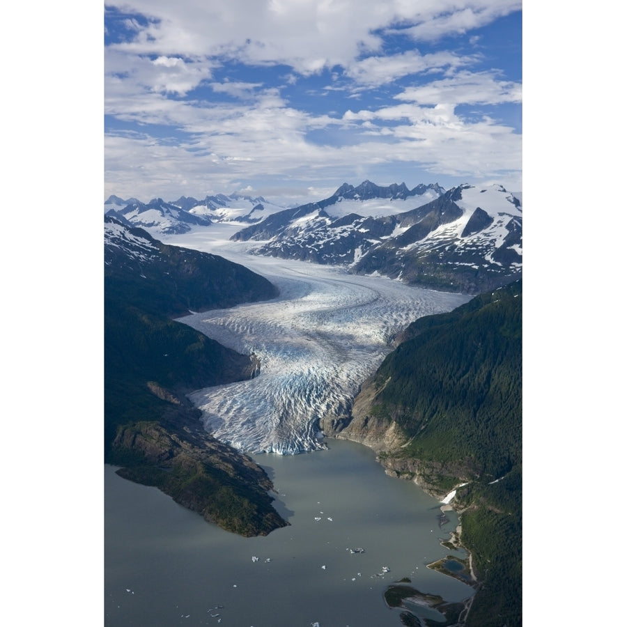 Aerial View Of Mendenhall Glacier Winding Its Way Down From The Juneau Icefield To Mendenhall Lake In Tongass National F Image 1