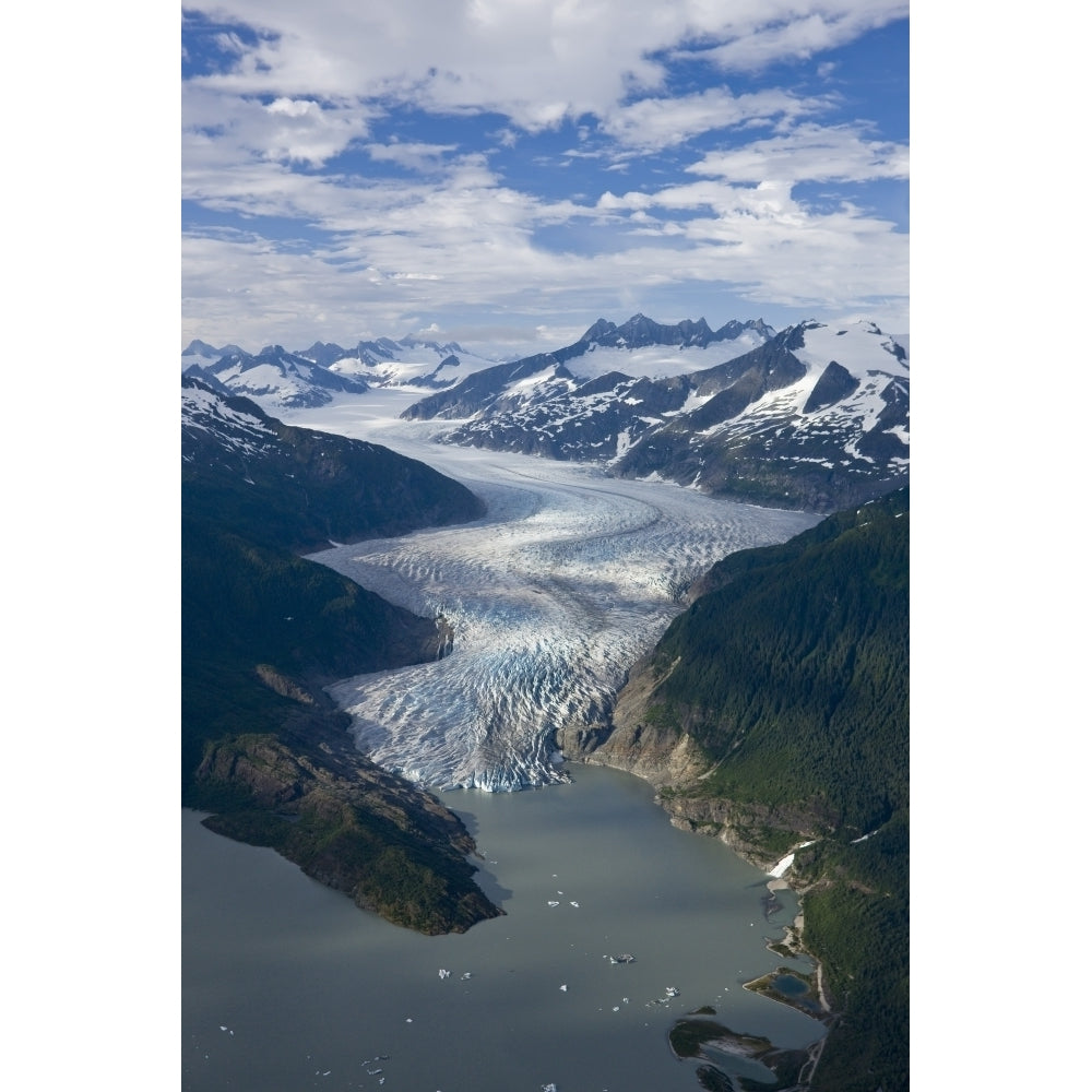 Aerial View Of Mendenhall Glacier Winding Its Way Down From The Juneau Icefield To Mendenhall Lake In Tongass National F Image 2