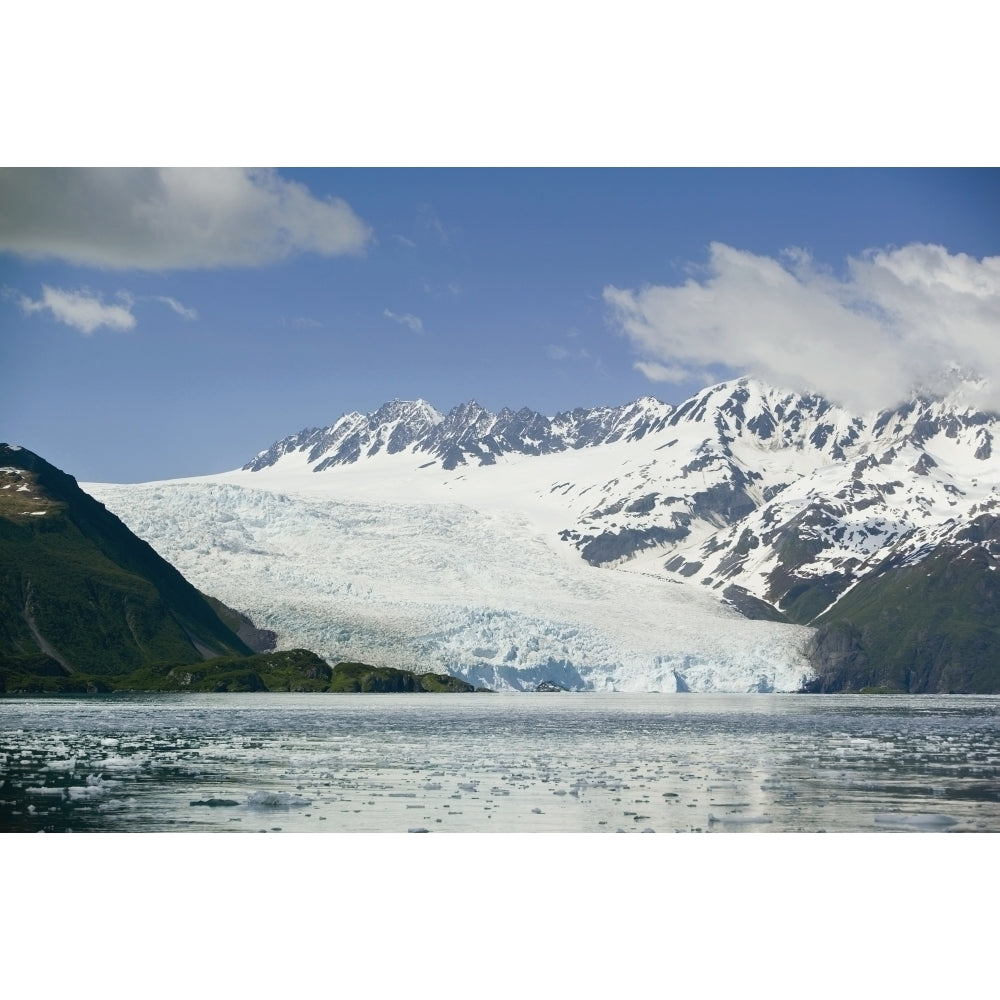 Aialik Glacier Meets Aialik Bay Within The Kenai Fjords National Park Summer Southcentral Alaska Poster Print Image 1