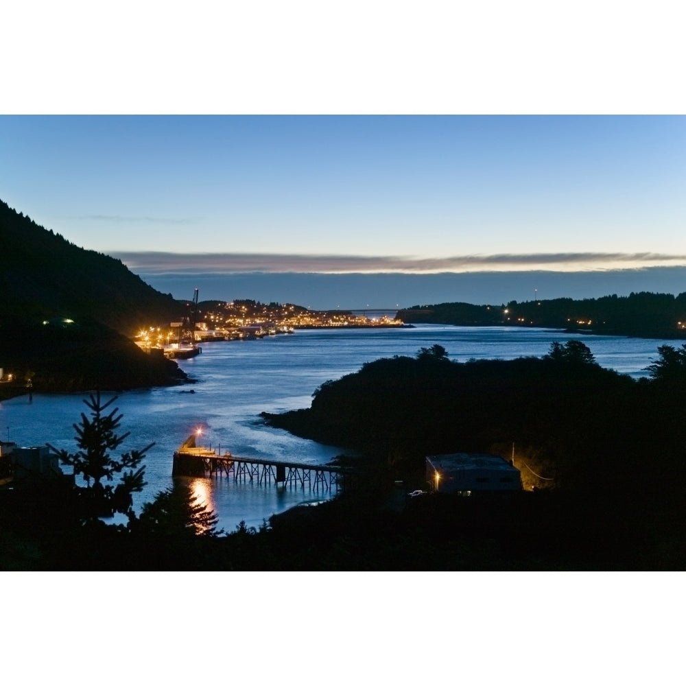 St.Paul Boat Harbor In Morning Twilight Kodiak Alaska Southwest Autumn Poster Print Image 1