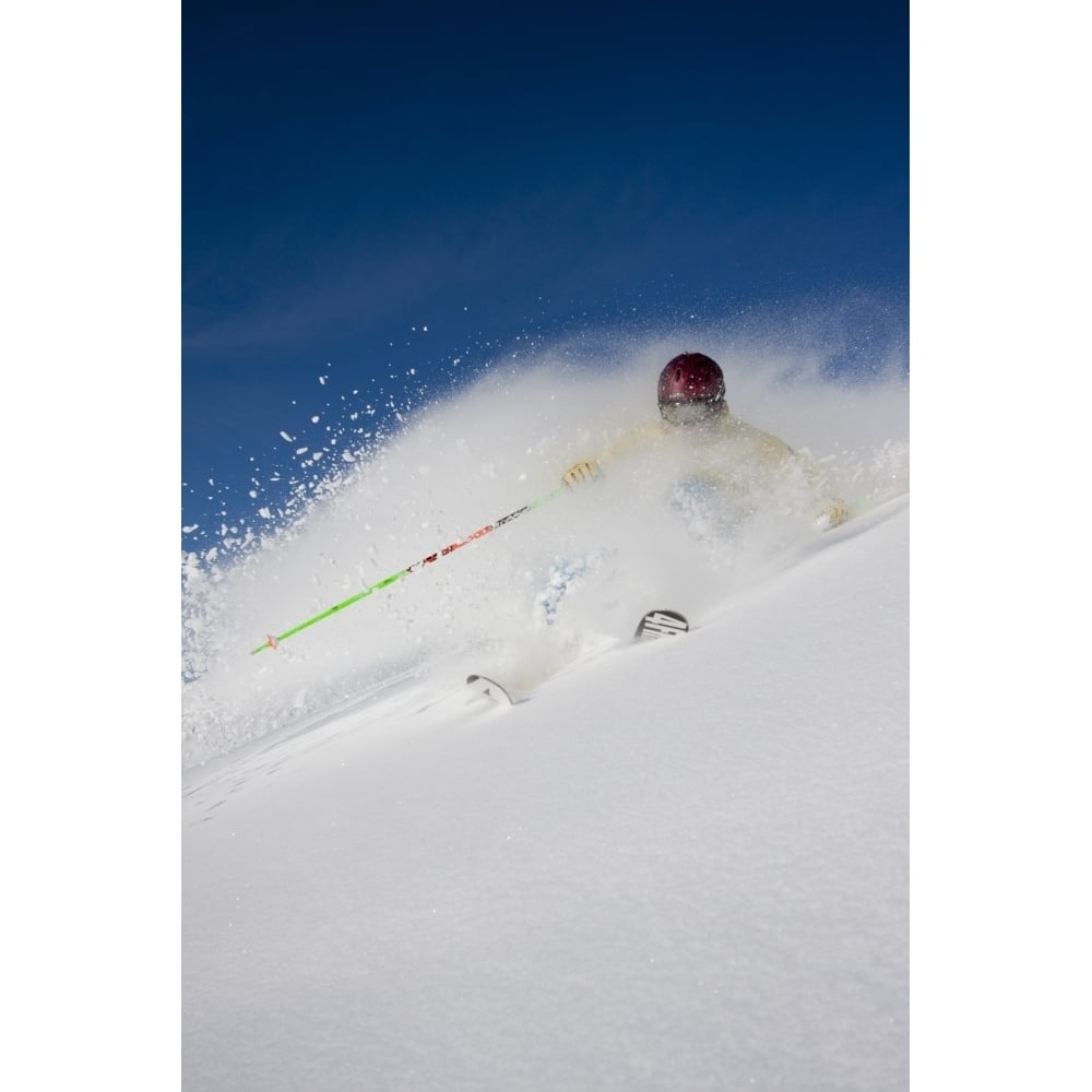 Downhill Skier In The Backcountry Of Alyeska Resort Southcentral Alaska Winter Poster Print by Simon Evans / Design Pi Image 1