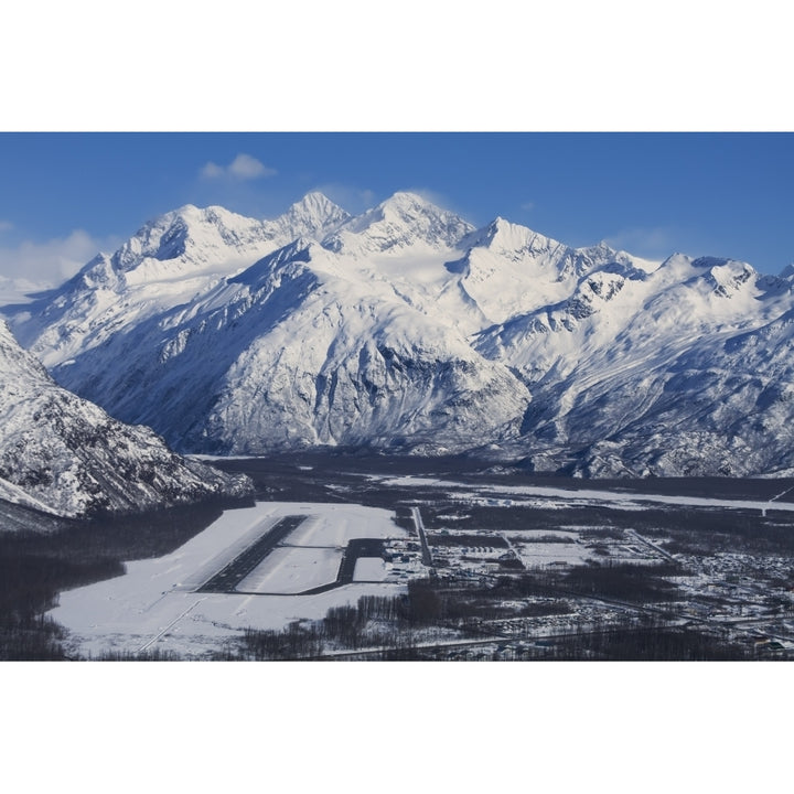 Aerial View Of Valdez Alaska During Early Spring Poster Print Image 1