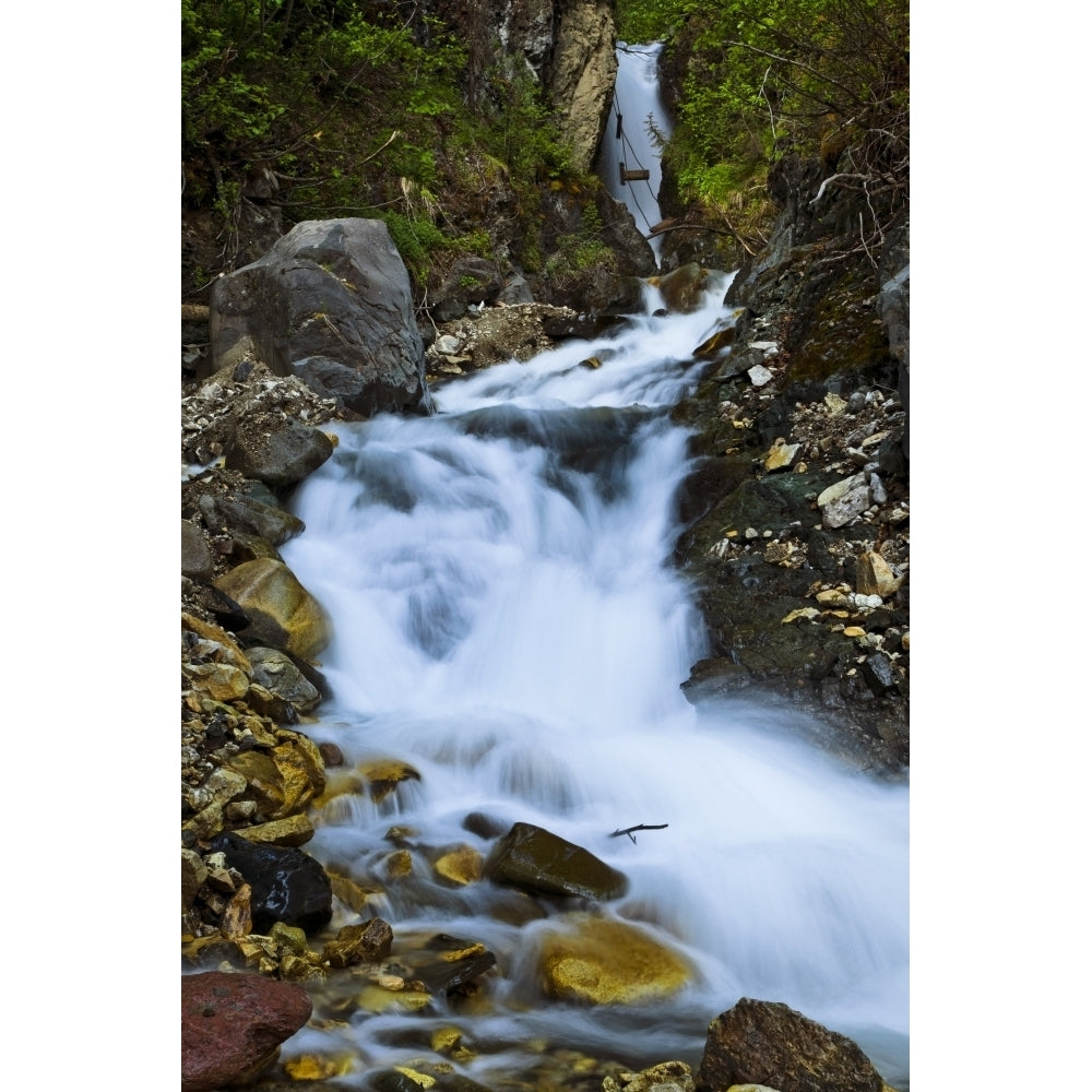 View Of National Creek Fall Above And Behind The Kennecott Mill Town Wrangell Image 2