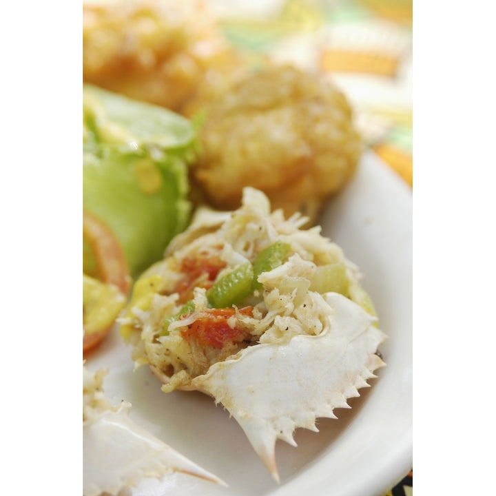 Stuffed Crab Shells Jakes Treasure Beach St Elizabeth Jamaica. Poster Print Image 1