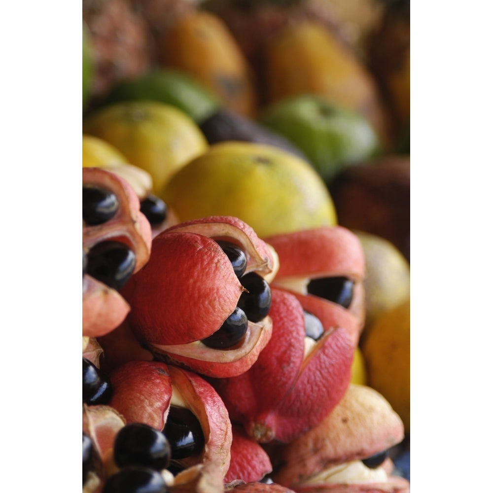 Ackees And Other Fruits For Sale On Stall Negril Jamaica. Poster Print Image 2