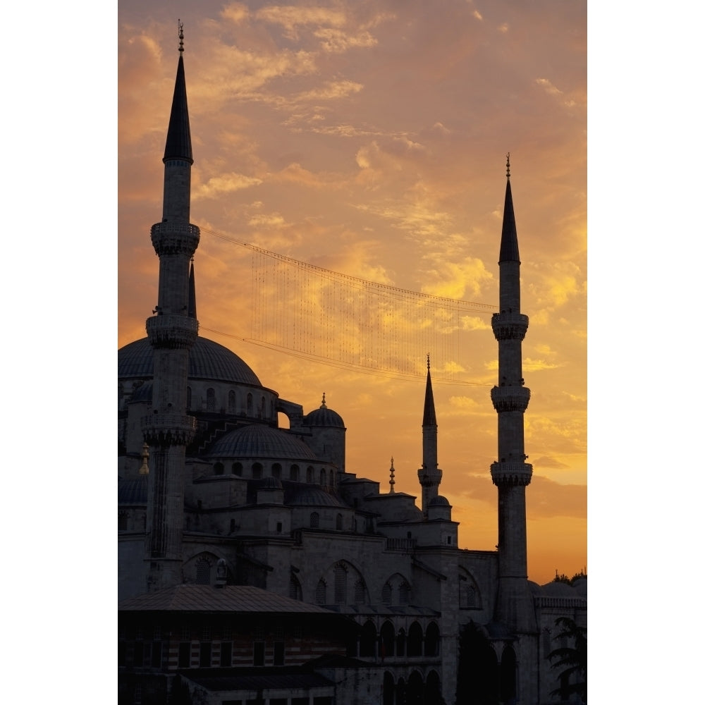 Turkey The Sultanahmet or Blue mosque at dusk; Istanbul Poster Print Image 2