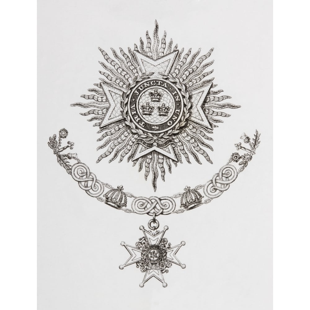 Star Collar And Badge Of A Military Knight Grand Cross Of The Order Of The Bath From The Cyclopaedia Or Universal Dict 1 Image 1