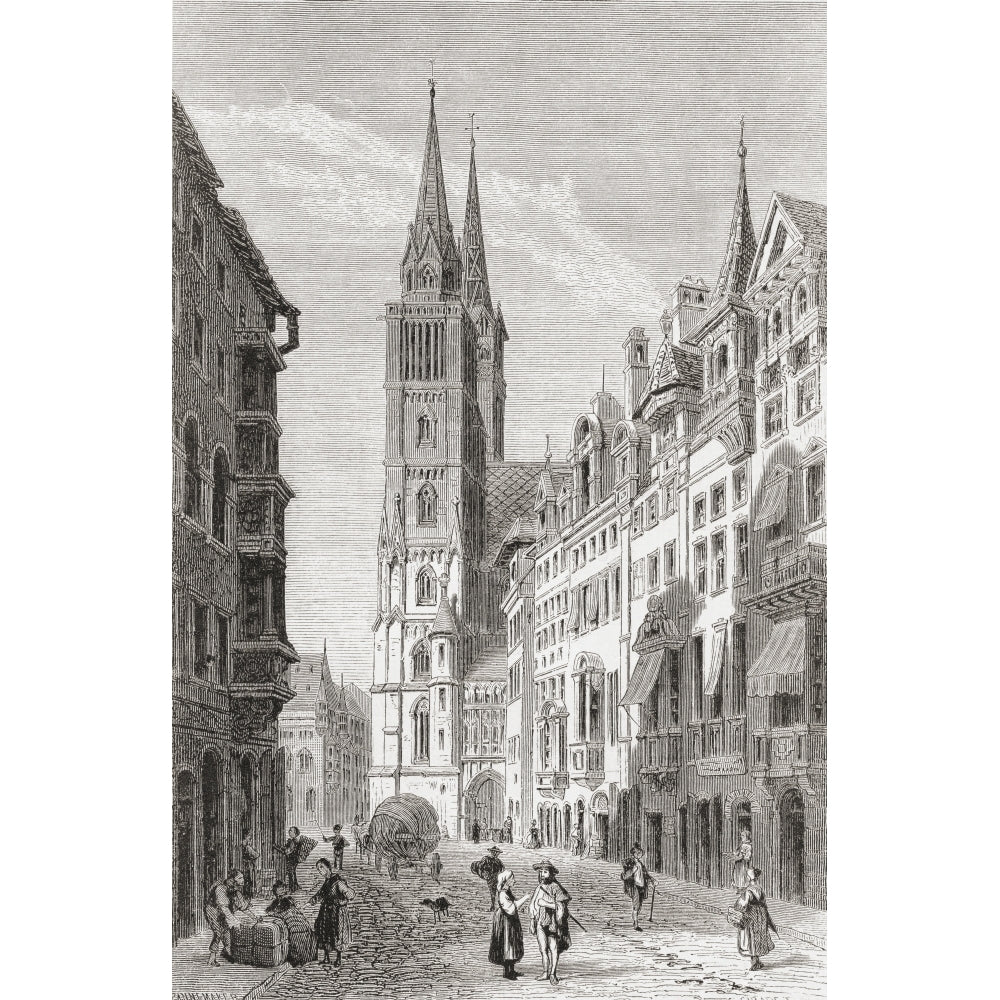 St. Lorenz Church Nuremberg Bavaria Germany In The 19Th Century. From Image 1