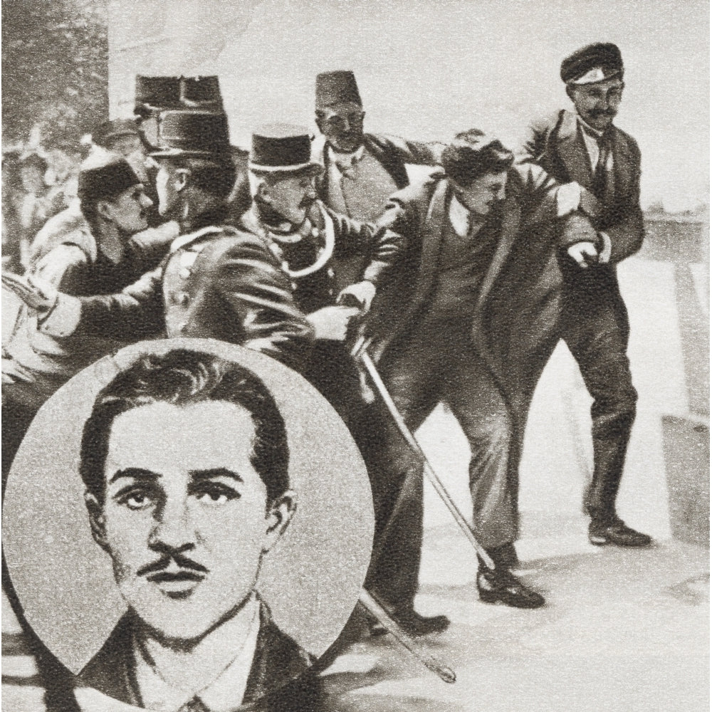 The Police Arresting Gavrilo Princip 1894 -1918. Bosnian Serb Who Assassinated Image 2