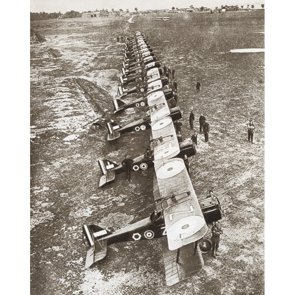 A British Bombing Squadron Drawn Up At St. Omer France During World War I. From Image 1