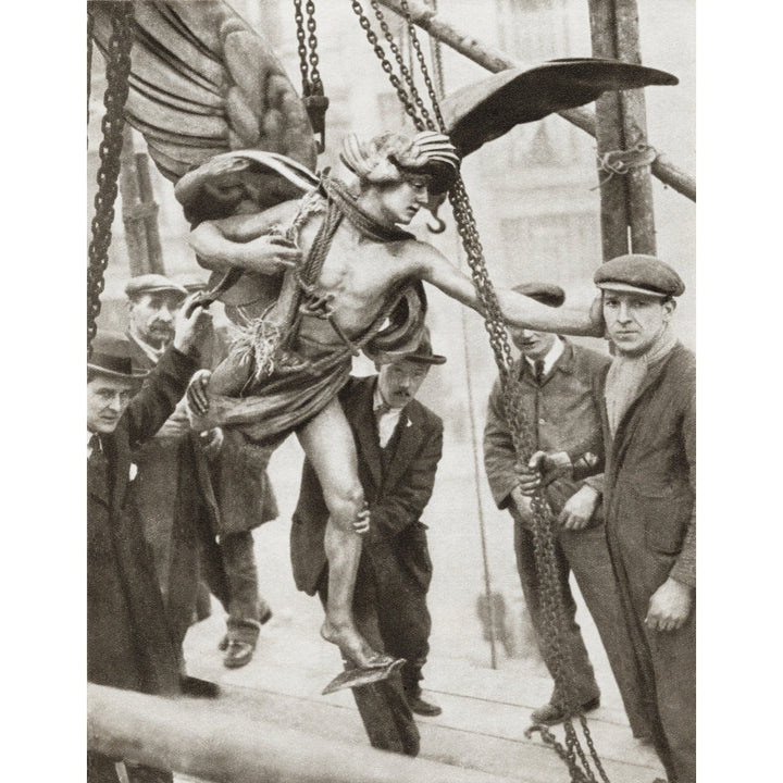 The Removal Of The Statue Of Eros From Piccadilly Circus London England In 1925 During The Reconstruction Of The Under 2 Image 1