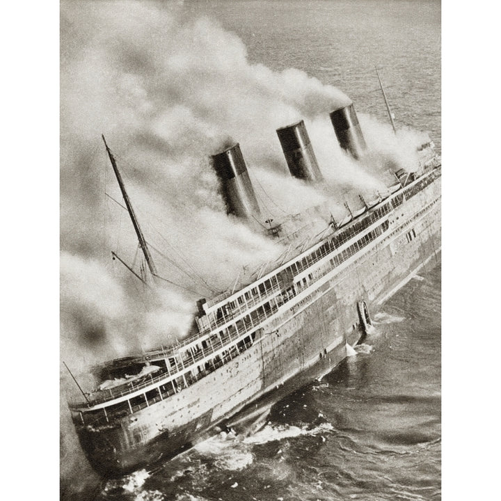 The Ocean Liner S.S. Latlantique Of The French Line On Fire And Adrift In Image 1