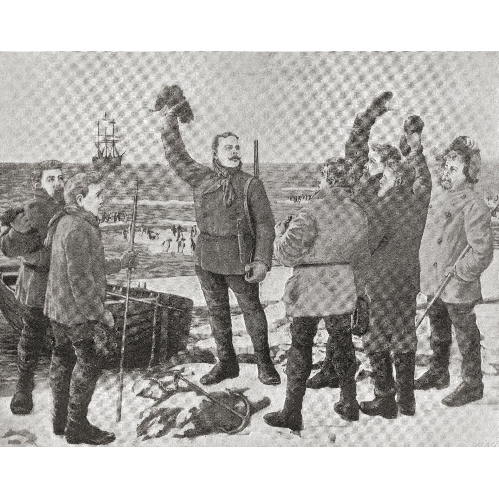 Carsten Egeberg Borchgrevink On Possession Island In The Antarctic In 1895 Giving Three Cheers For Sir James Clark Ross Image 2