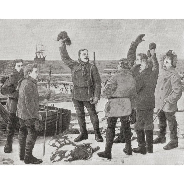 Carsten Egeberg Borchgrevink On Possession Island In The Antarctic In 1895 Giving Three Cheers For Sir James Clark Ross Image 1