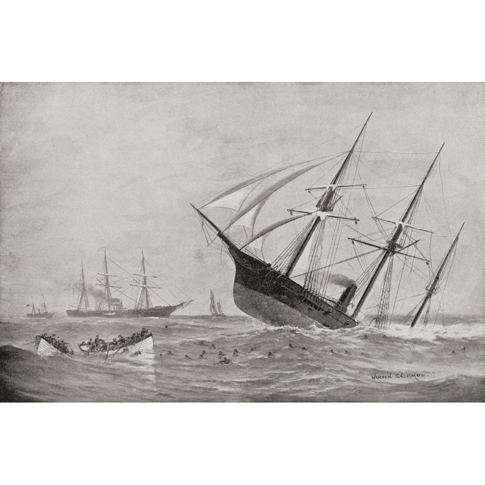 The Sinking Of Css Alabama During The Battle Of Cherbourg In 1864 From Famous Men And Great Events Of The 19Th Century 1 Image 1