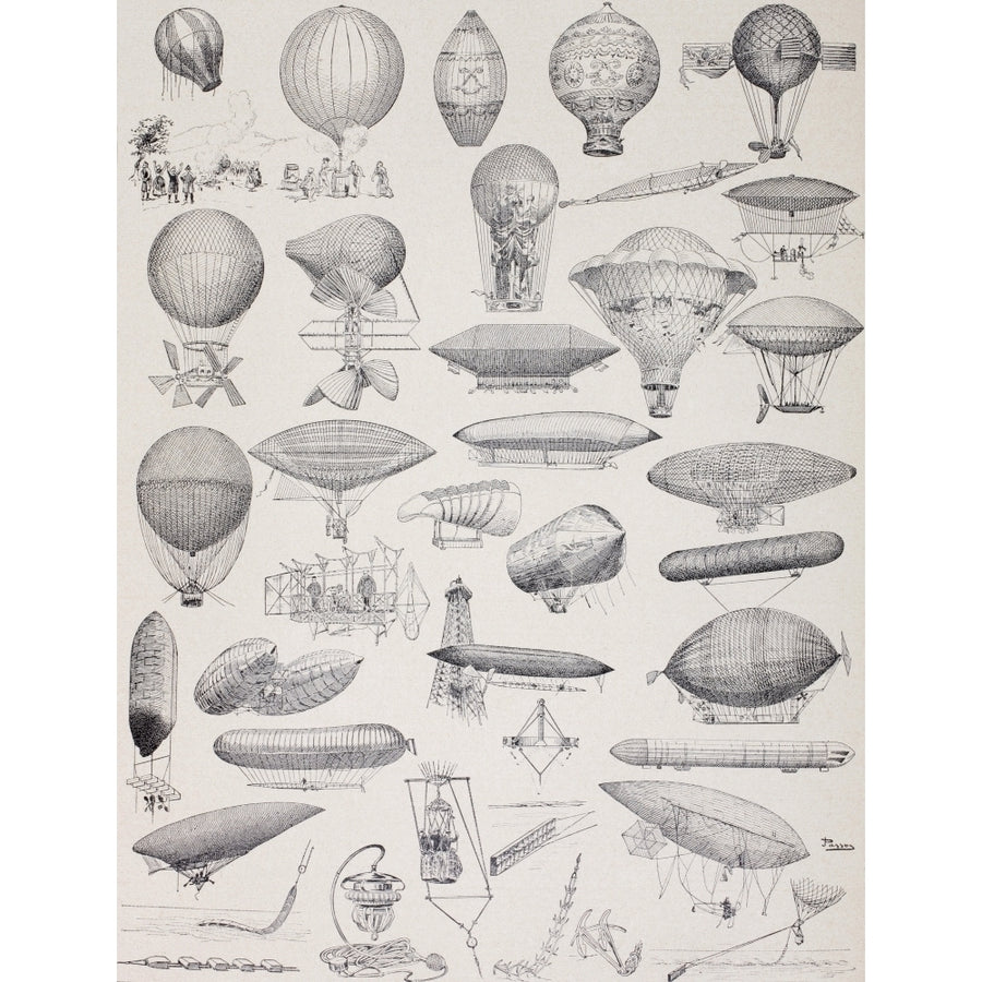 Hot Air Balloons Throughout History Starting With The Montgolfier Brothers Balloon Of 1783 At Top Left And Ending With M Image 1