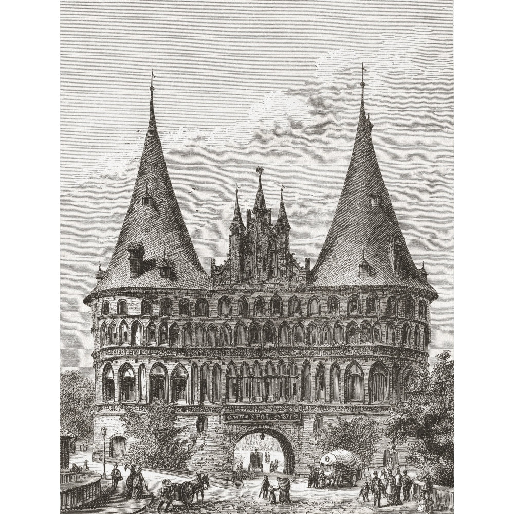 The Holsten Gate Lubeck Germany In The 19Th Century From Pictures From The German Fatherland Published C1880 Image 2