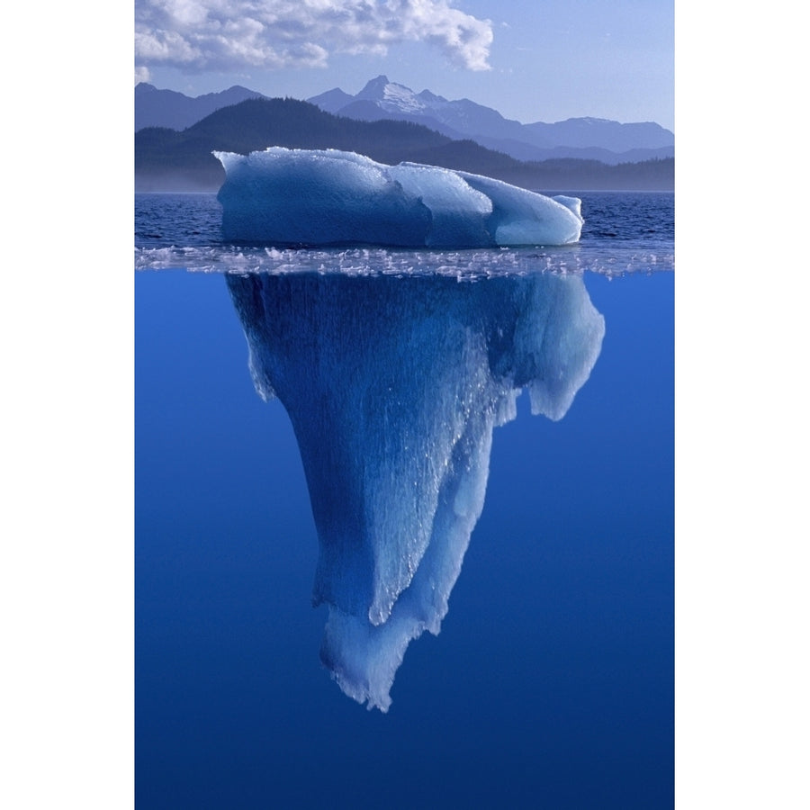 View Of An Iceberg Above And Below The Surface Of The Water Poster Print Image 1