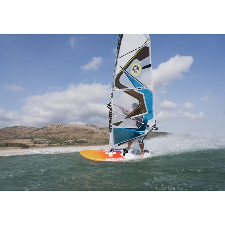 Windsurfer along the coast; tarifa cadiz andalusia spain Poster Print Image 1