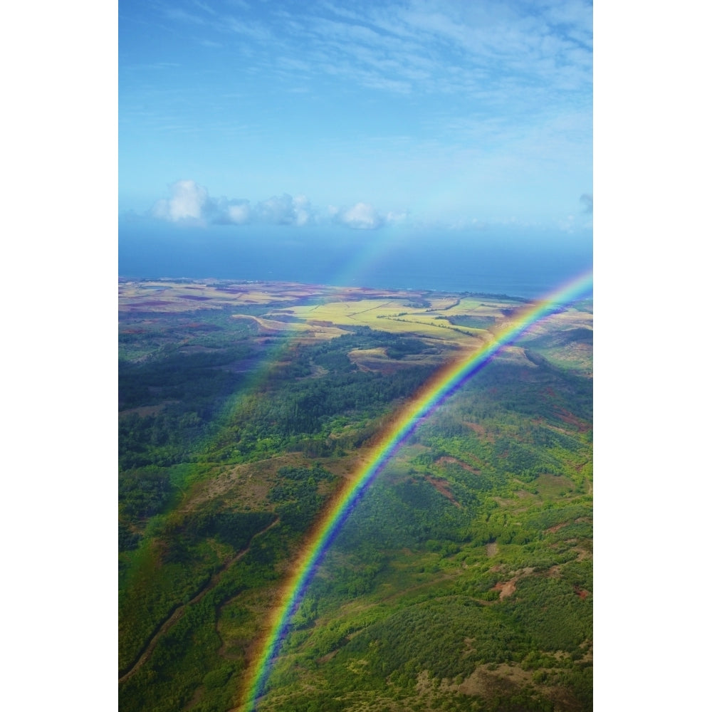 Double Rainbow Above A Landscape Of A Hawaiian Island Na Pali Coast; Kauai Hawaii United States Of America by Kicka Image 1