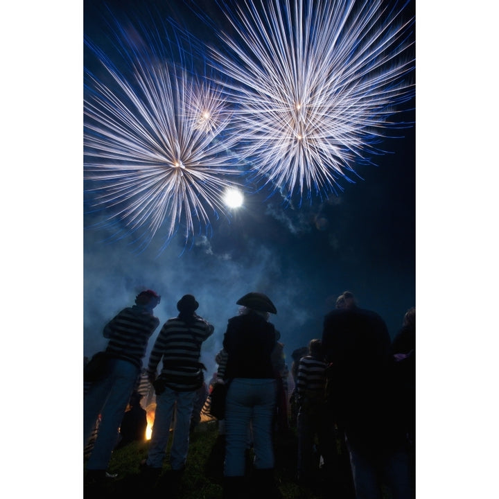 UK England East Sussex People watching fireworks at Nevill Junior Bonfire night; Lewes Poster Print Image 2