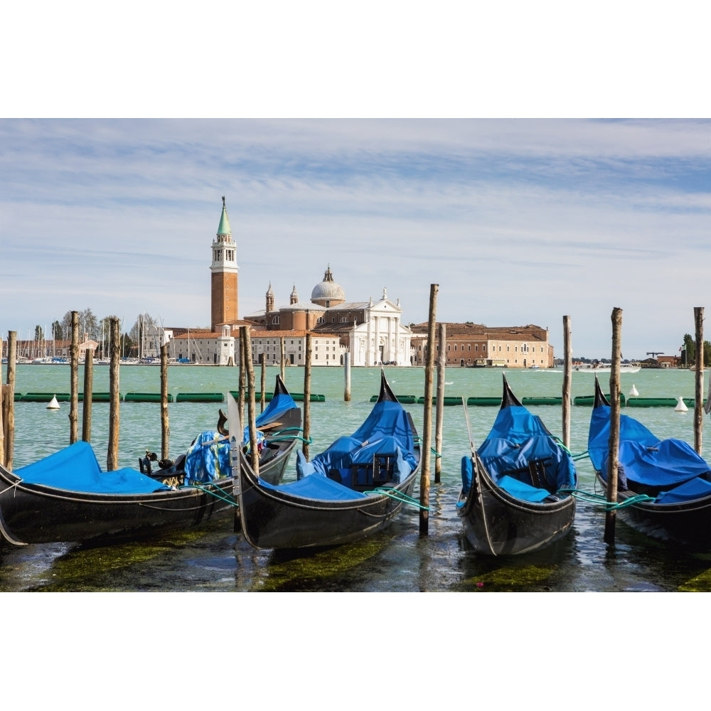 Boats anchored at marina; Venice Italy Poster Print Image 2