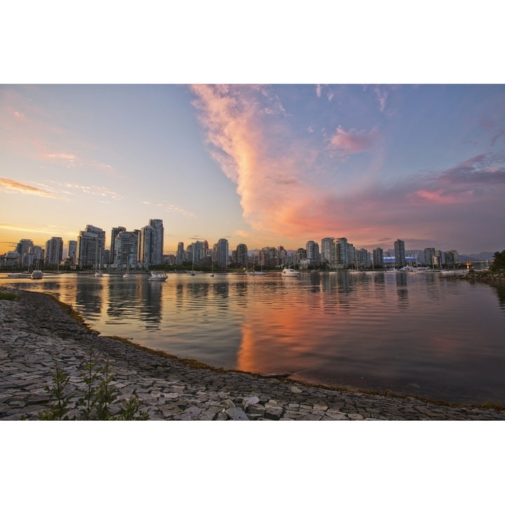 Sunset Over False Creek And City Skyline;Vancouver British Columbia Canada Poster Print Image 2