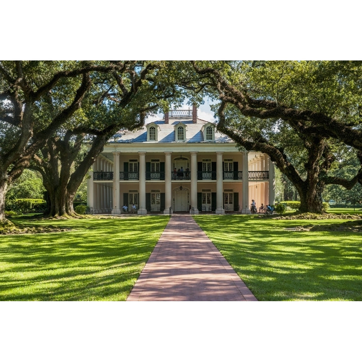 USA Louisiana Oak Alley Plantation; Vacherie Colonial style house Poster Print Image 2