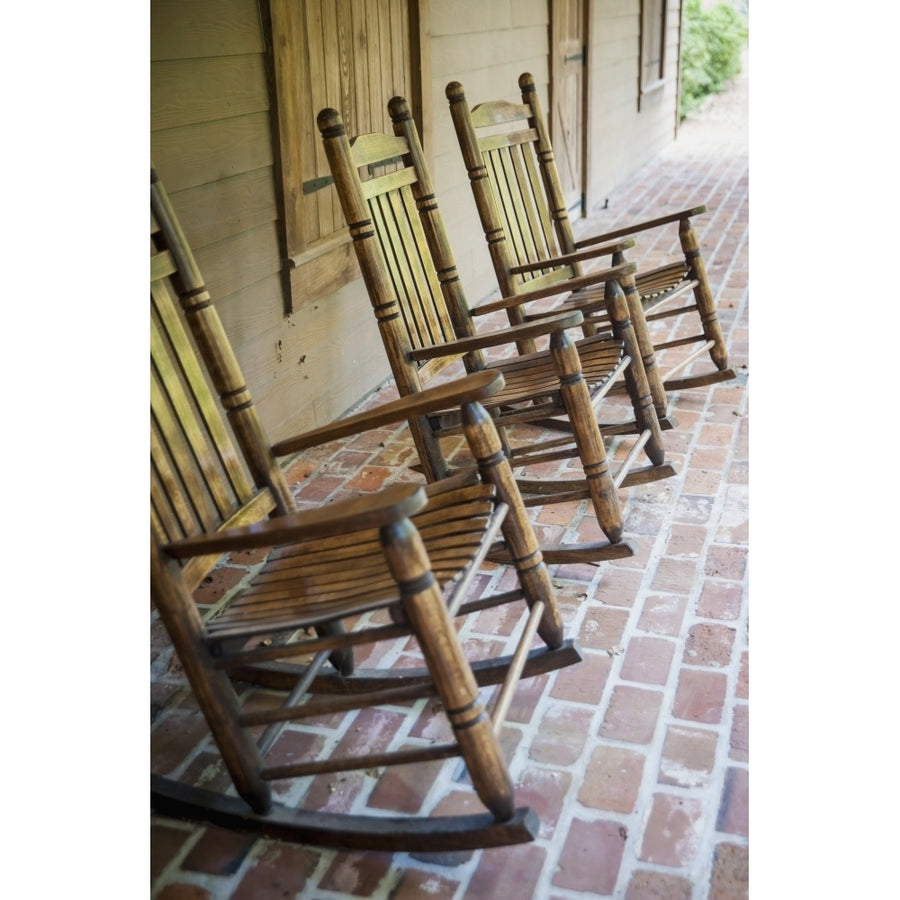 USA Louisiana Rocking chairs in Oakley Plantation; Audubon State Poster Print Image 1