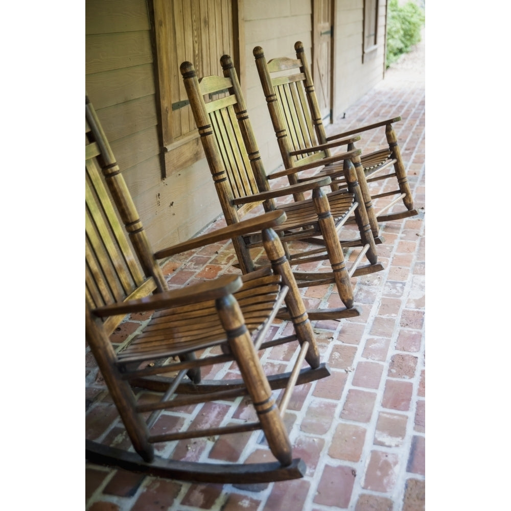 USA Louisiana Rocking chairs in Oakley Plantation; Audubon State Poster Print Image 2