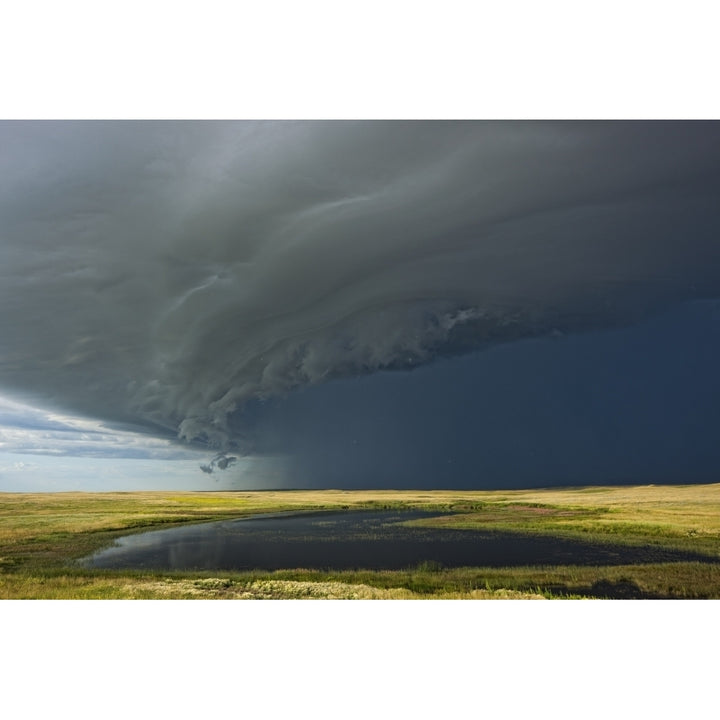 Shelf cloud heralds an approaching thunderstorm over Grasslands National Park; Saskatchewan Canada Print Image 1