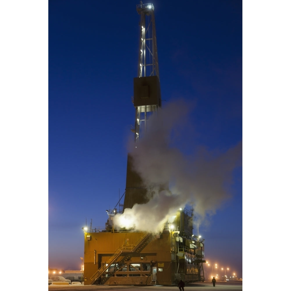 Doyon Oil Rig 14 on the road moving to another drill site in the Prudhoe Bay Oil Image 2