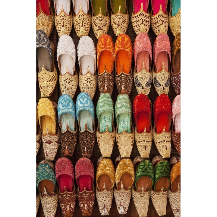 Traditional Shoes For Sale In Market; Dubai United Arab Emirates Poster Print Image 2