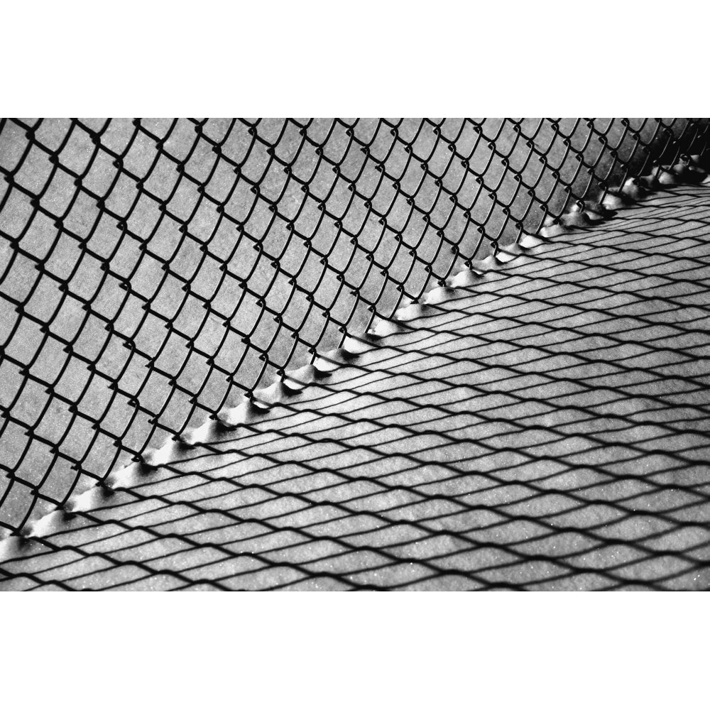 Chain link fence and shadow on snow; Waterloo Quebec Canada Poster Print Image 2