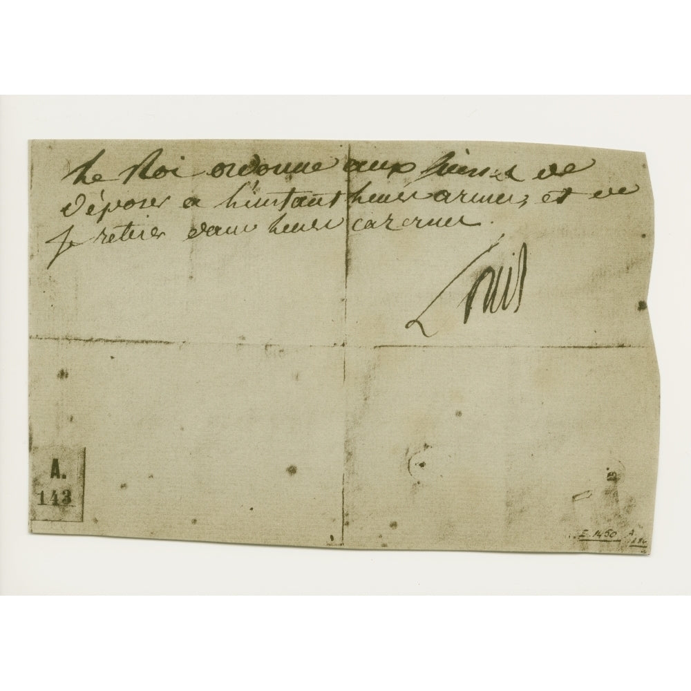 Last Order Signed By Louis Xvi When He Had Taken Refuge With The Legislative Assembly 10 August 1792 From A 19Th Centu 1 Image 1