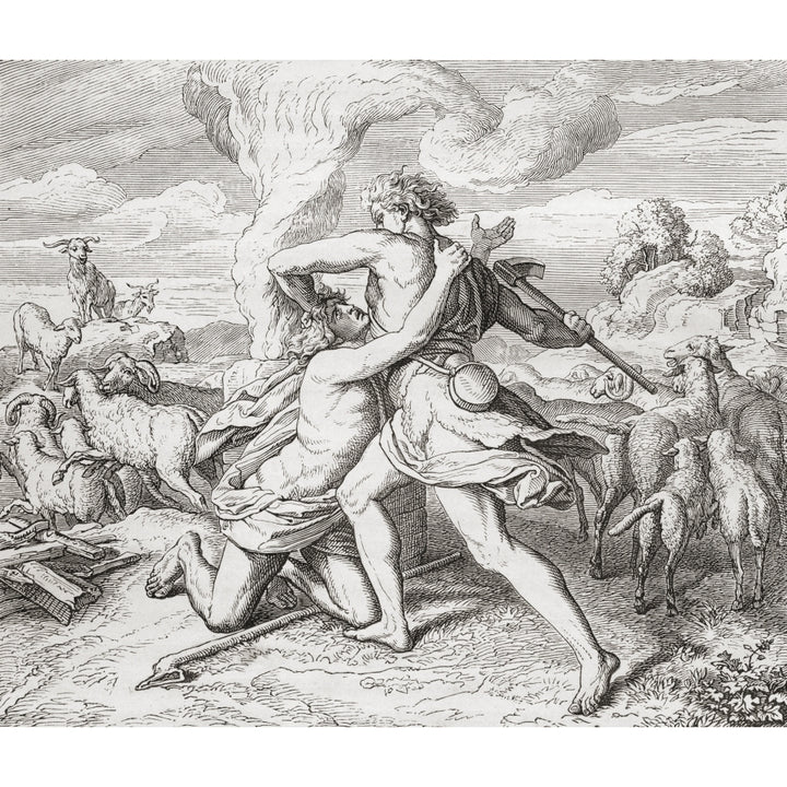 Cain Killing His Brother Abel After The Painting By Julius Schnorr Von Image 1