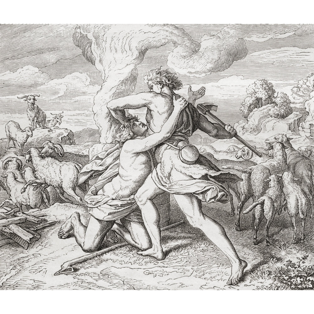 Cain Killing His Brother Abel After The Painting By Julius Schnorr Von Image 2