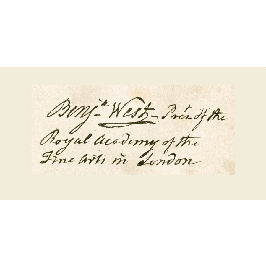 Signature Of Benjamin West 1738 ? Poster Print Image 1